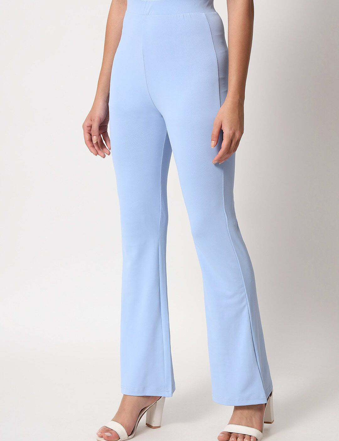 Kotty Women Blue Relaxed Straight Leg High Rise Easy Wash Trouser