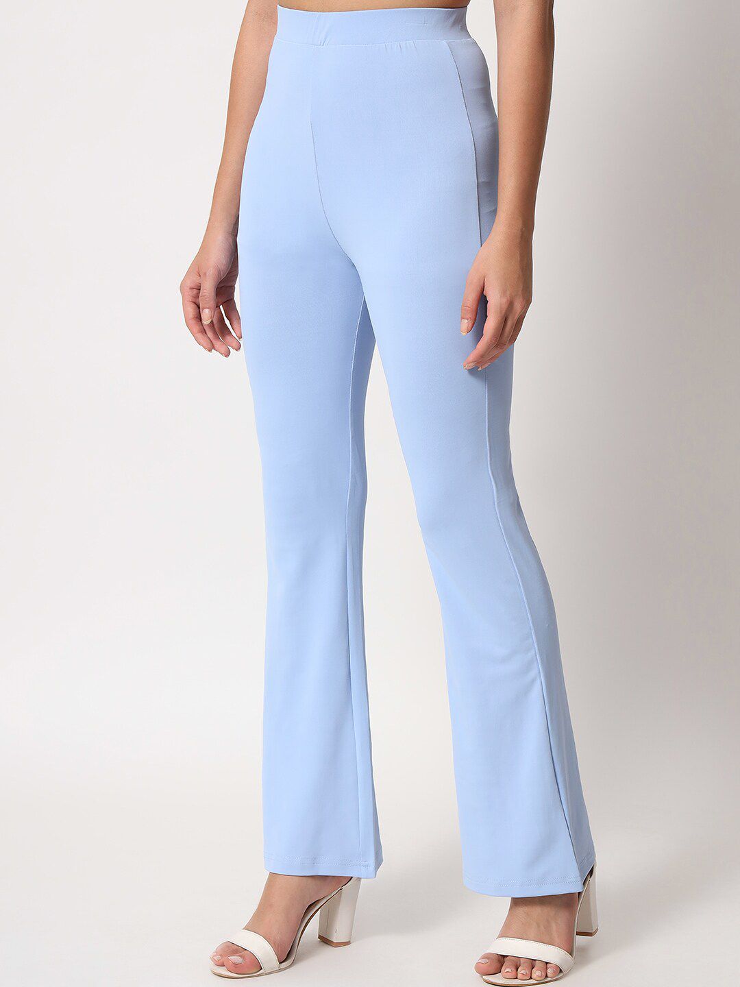 Kotty Women Blue Relaxed Straight Leg High Rise Easy Wash Trouser