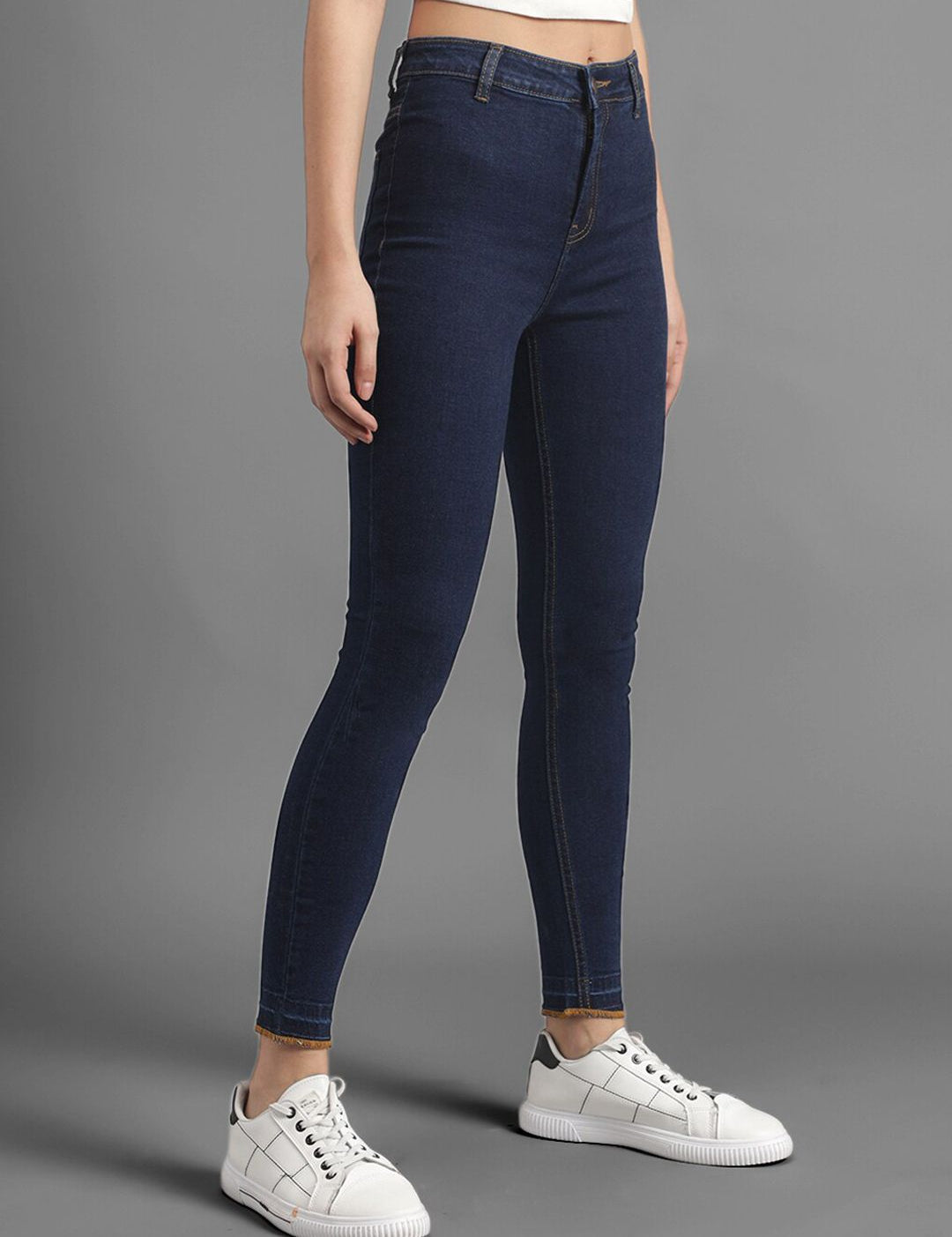 Kotty Women Navy Blue Slim Fit High-Rise Clean Look Jeans