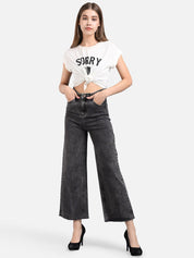 Kotty Women Mid-Rise Flared High-Rise Stretchable Cotton Lycra Blend Jeans