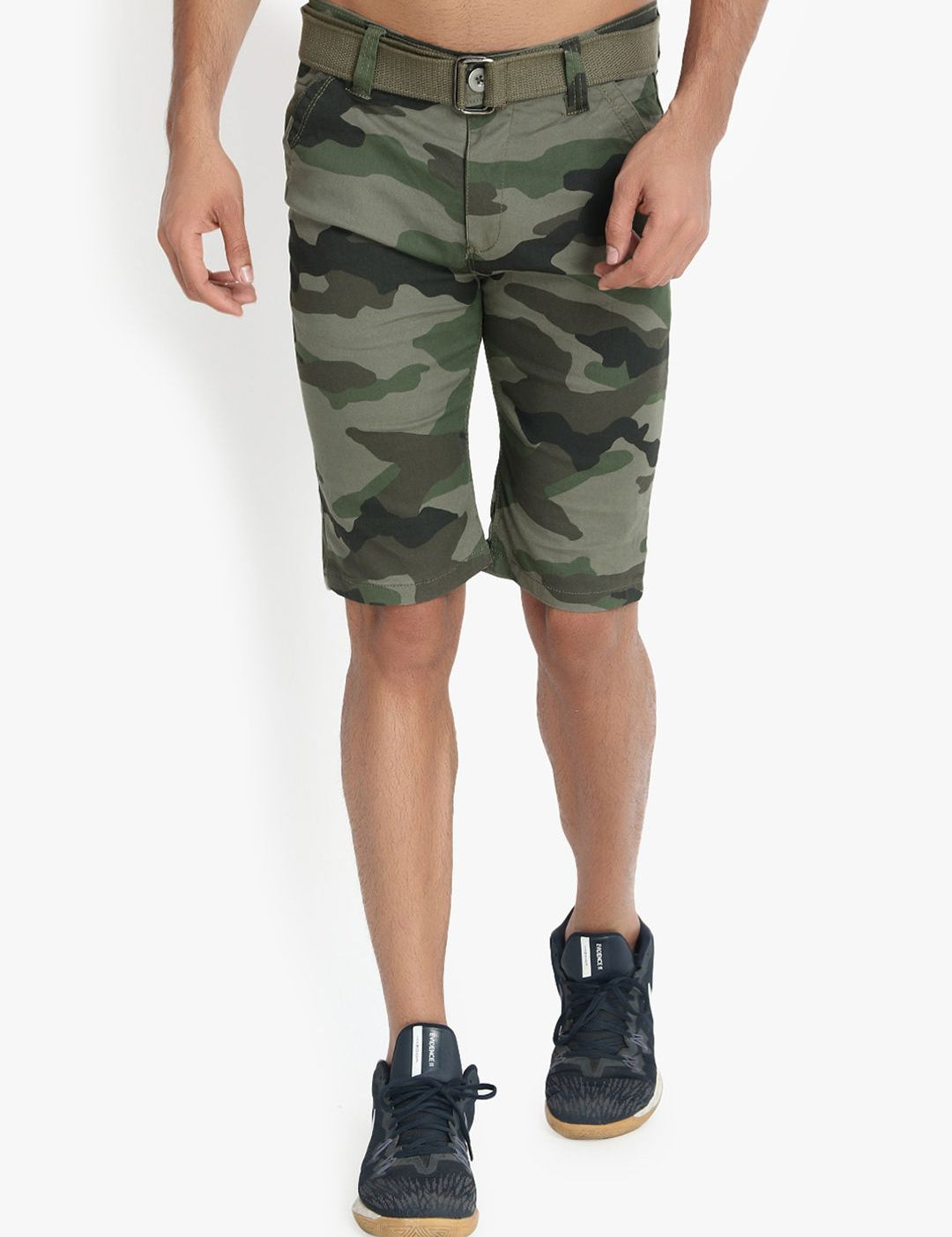 Kotty Men Green Printed Regular Fit Regular Shorts