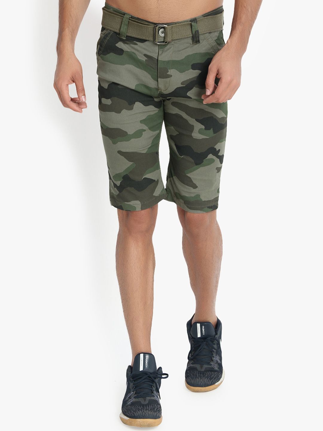 Kotty Men Green Printed Regular Fit Regular Shorts