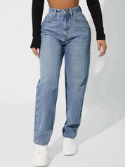 Kotty Women Jean Straight Fit Light Fade High-Rise Stretchable Jeans