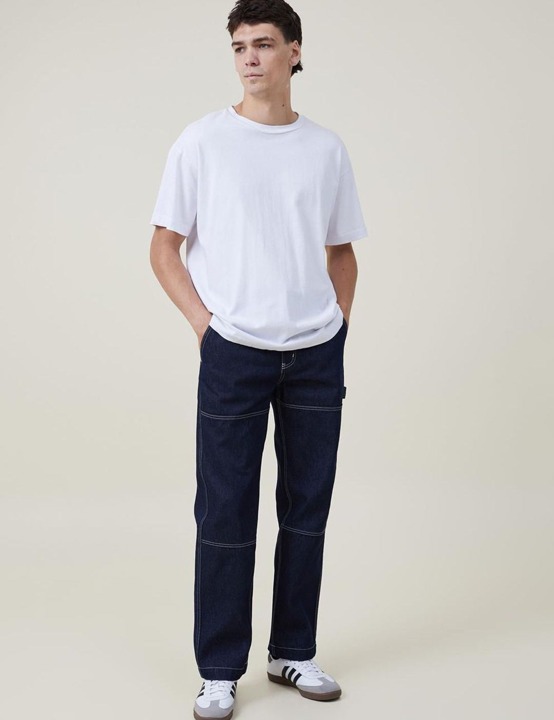 Kotty Men Blue Jean Straight Fit Low-Rise Clean Look Stretchable Jeans