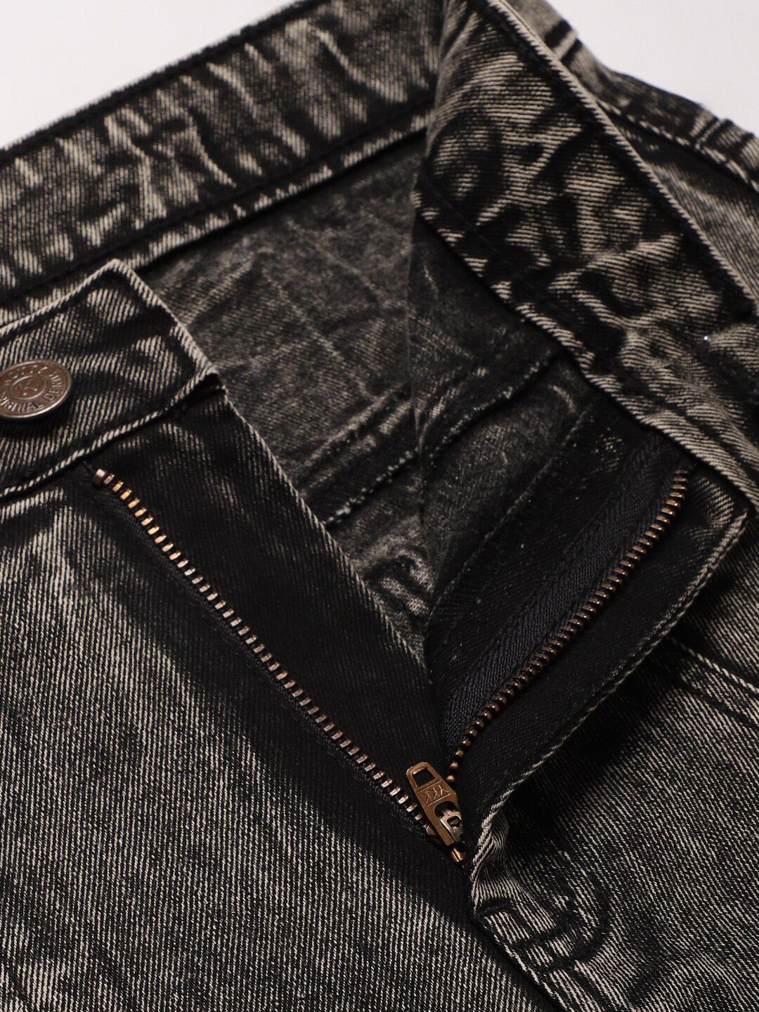 Kotty Women Charcoal Grey Washed Cotton High-Rise Slim Fit Jeans