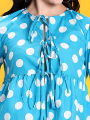 Kotty Women Polka dots Printed Peplum Crop Top