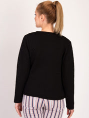 Kotty Women Black Self Design Tailored Jacket