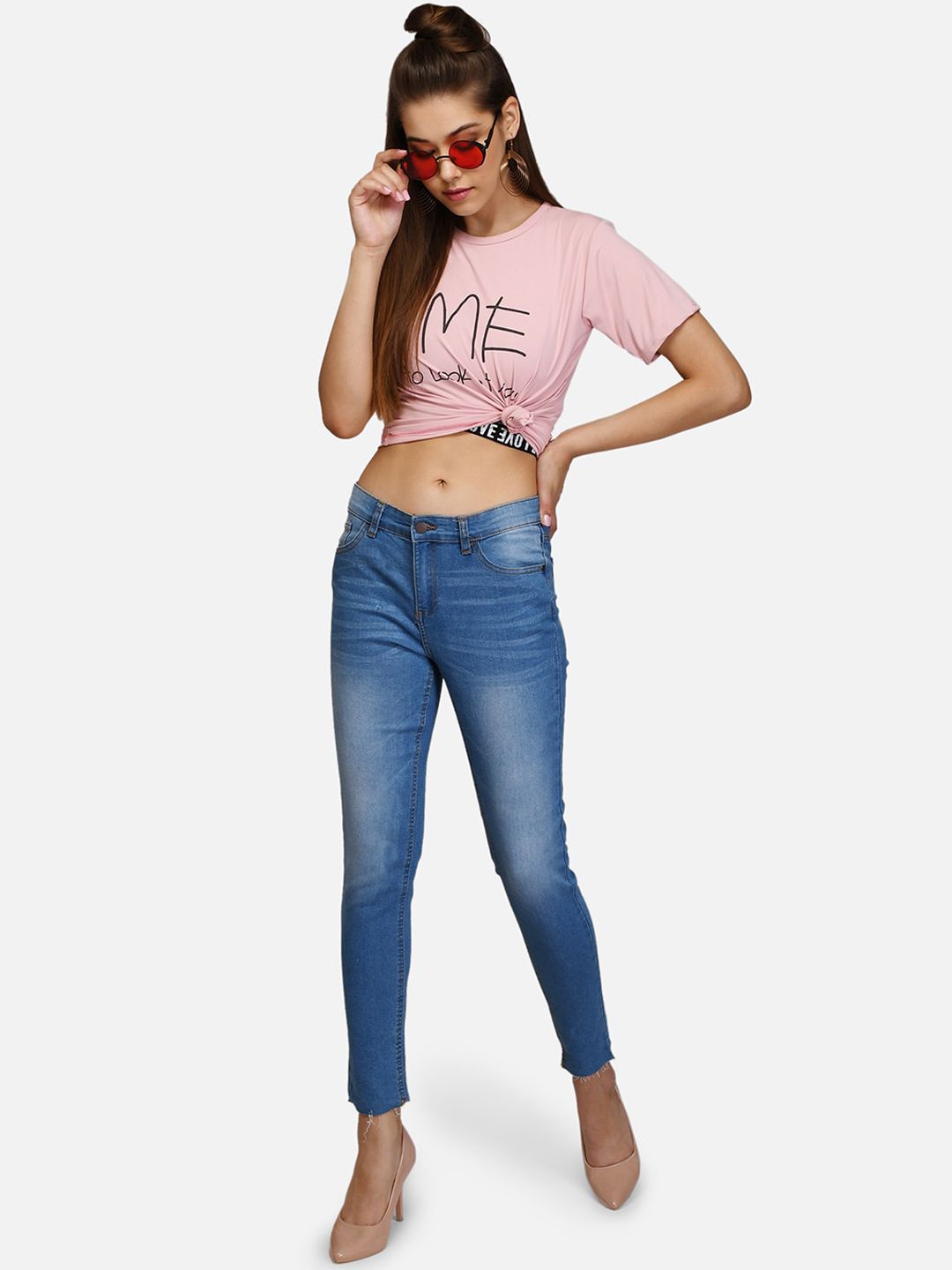 Kotty Women Blue Skinny Fit Mid-Rise Clean Look Jeans