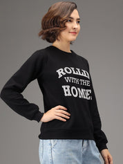 Kotty Women Black Printed Sweatshirt