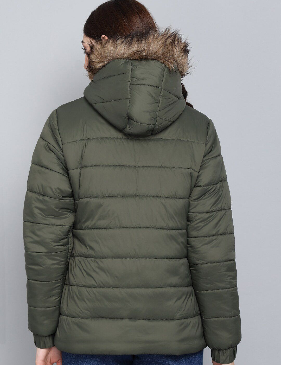 Kotty Women Olive Green Outdoor Padded Jacket