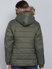 Kotty Women Olive Green Outdoor Padded Jacket