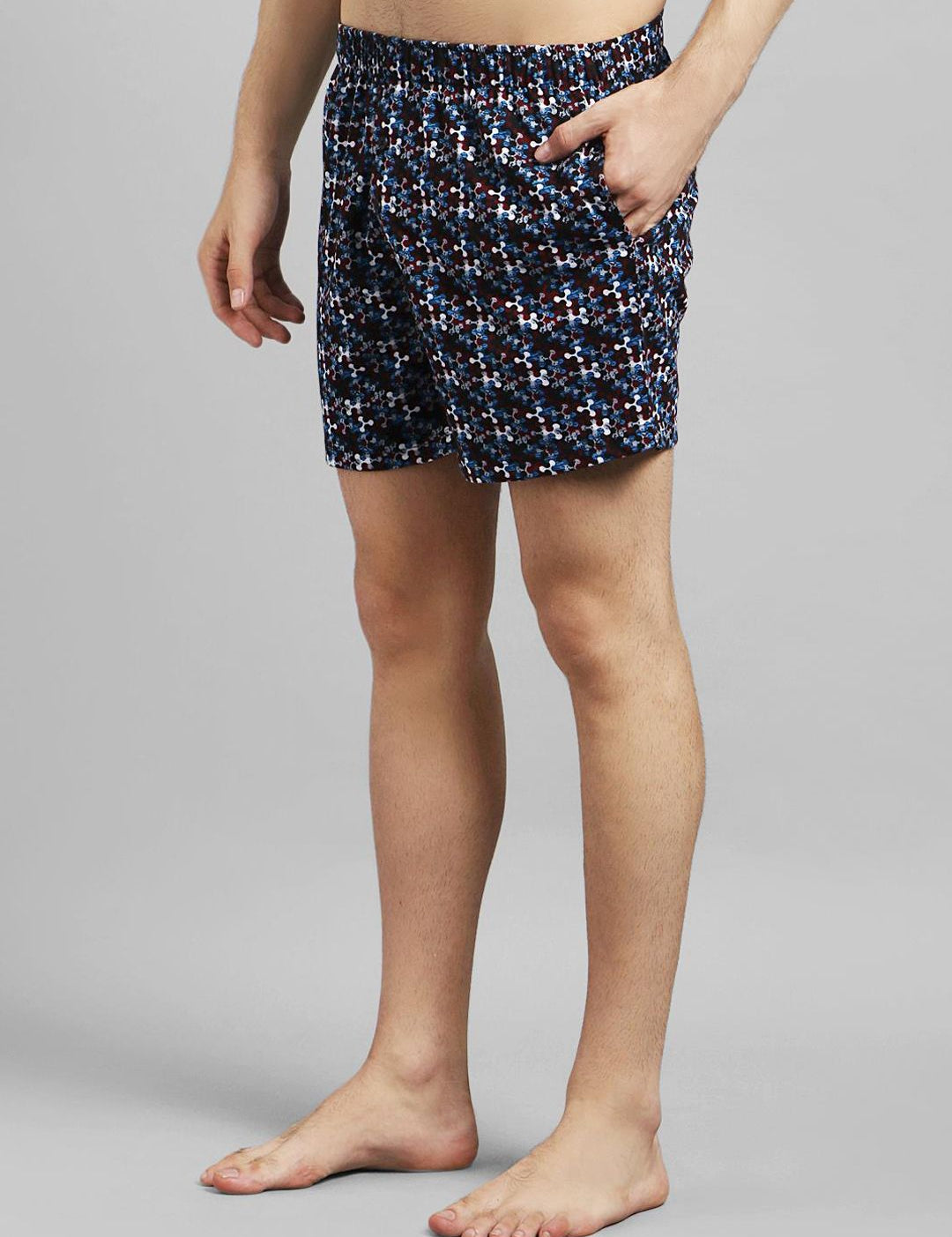 Kotty Men Blue & White Printed Boxers