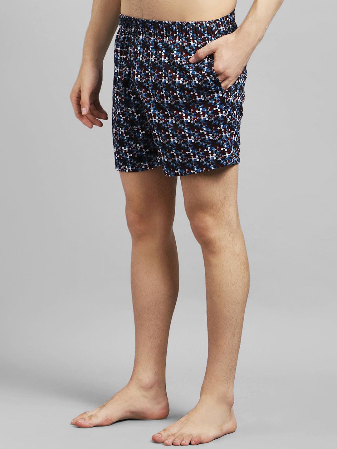 Kotty Men Blue & White Printed Boxers