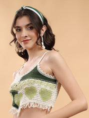 Kotty Embroidered Cotton Regular Crop Top