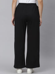 Kotty Women Black Solid Straight-Fit Track Pants