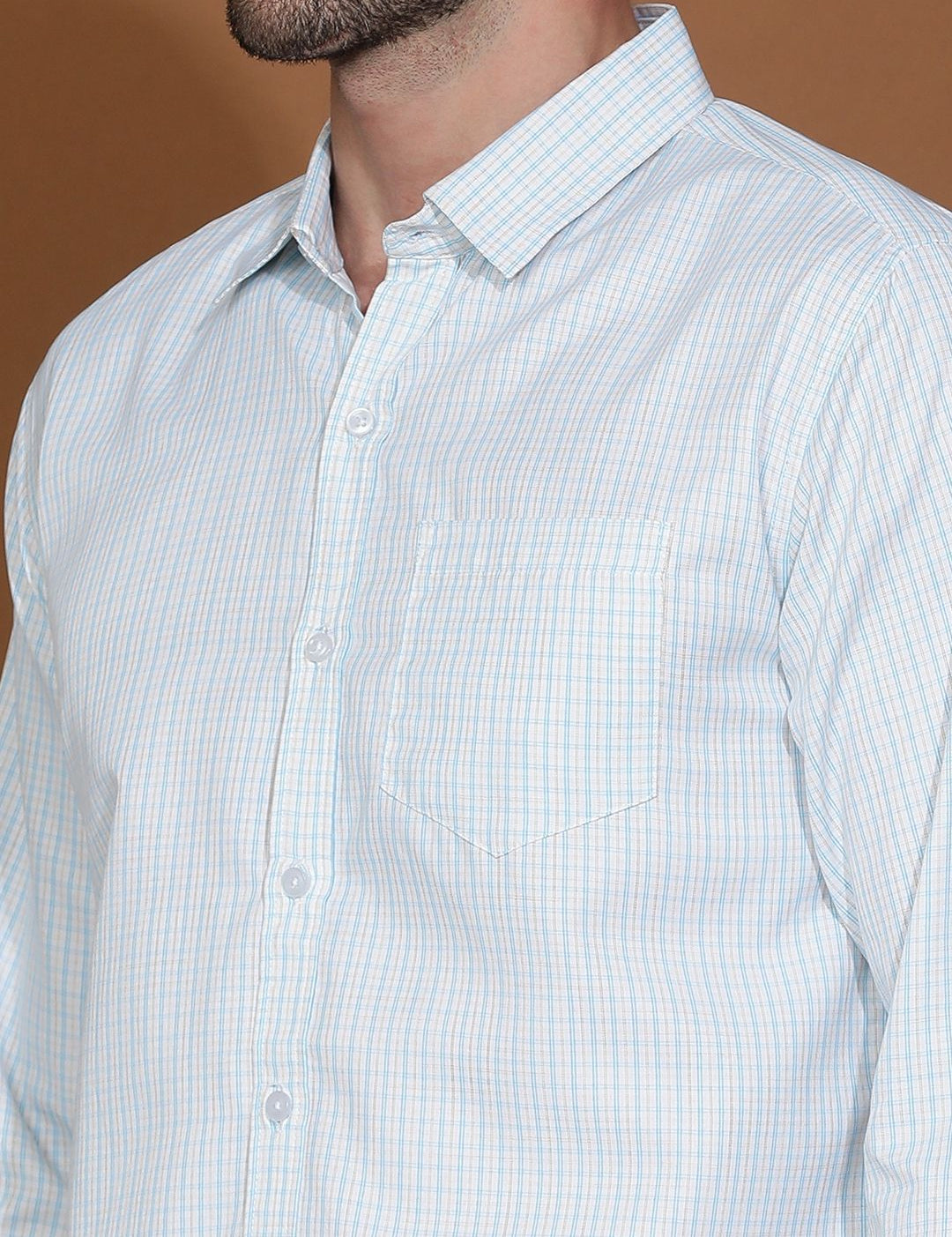 Kotty New Gingham Checks Spread Collar Casual Shirt