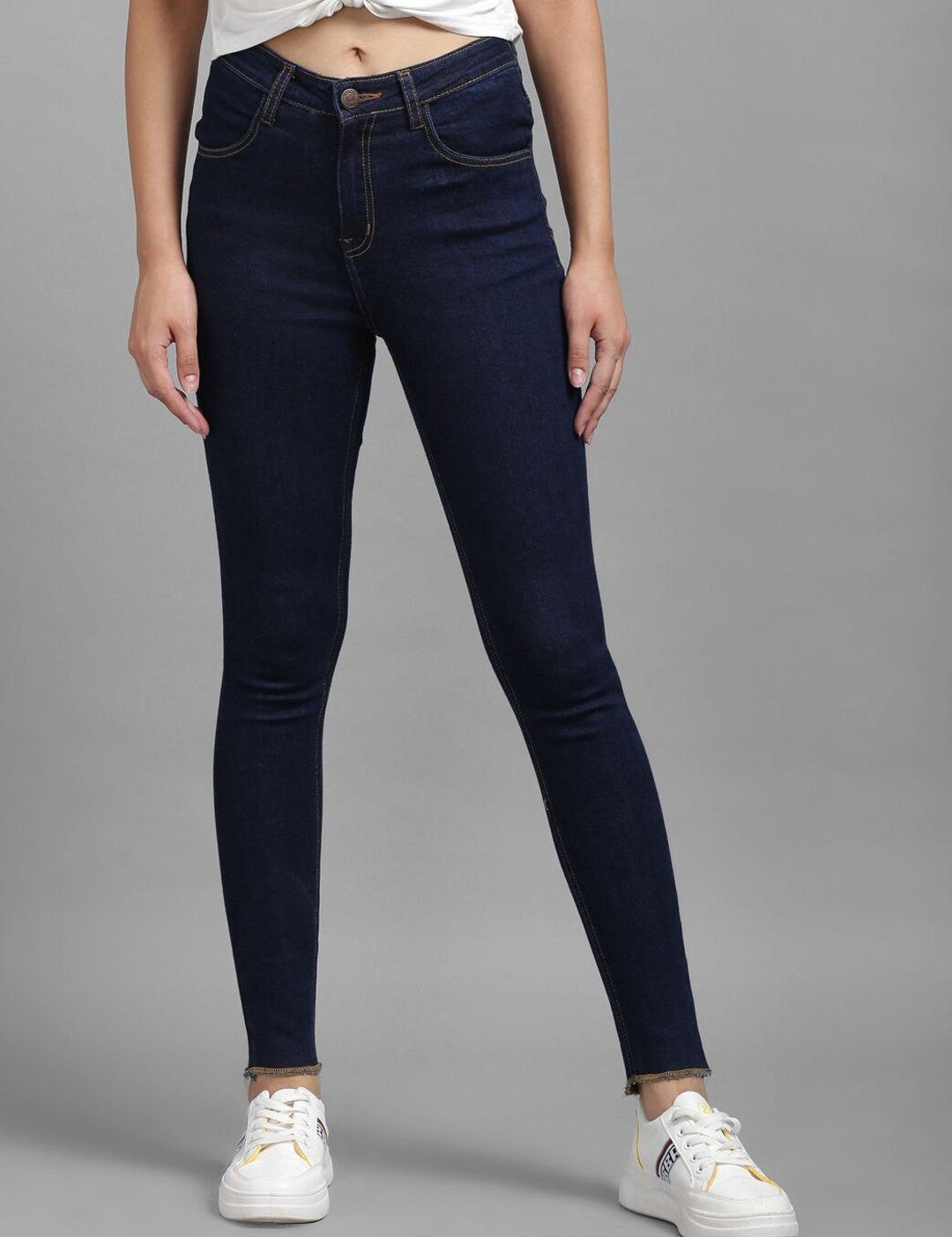 Kotty Women Navy Blue Skinny Fit High-Rise Clean Look Jeans