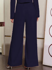 KOTTY BIZwear Basics Women Relaxed Straight Leg High-Rise Easy Wash Pleated Parallel Trousers