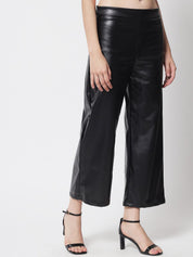 Kotty Women Black Relaxed Straight Fit Low-Rise Trousers