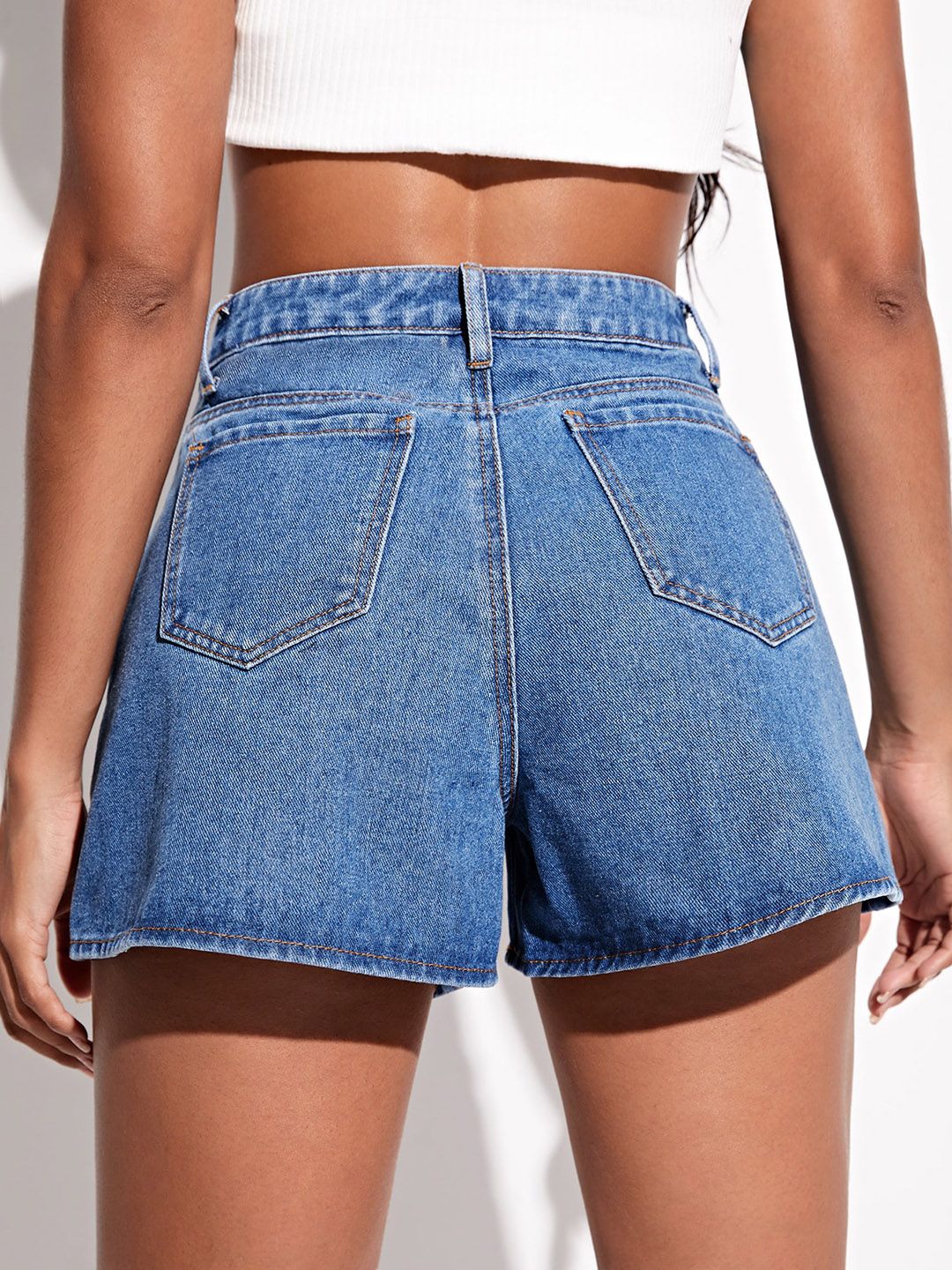 Stylecast X KOTTY Basics Women High-Rise Denim Shorts