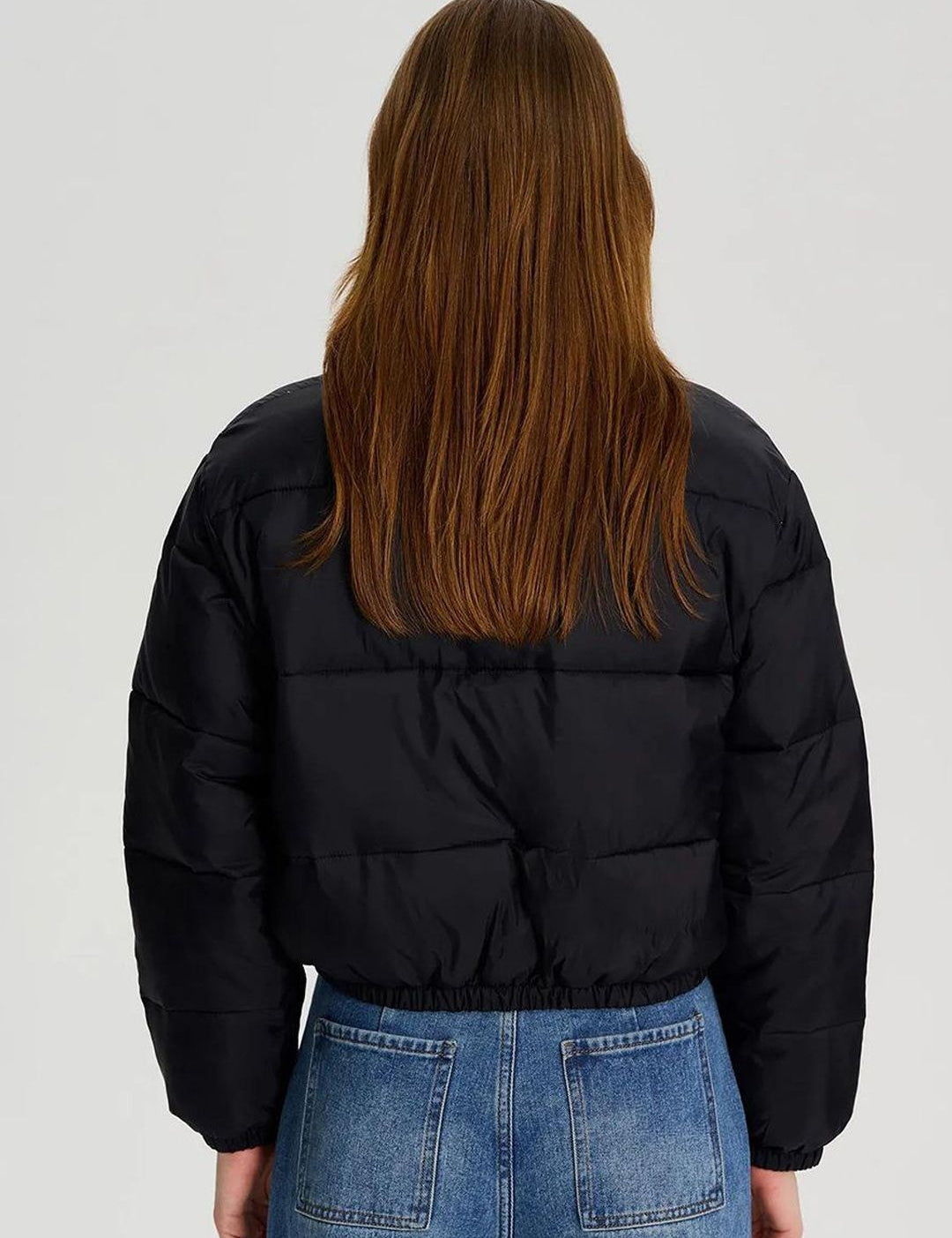 Kotty Women winters Striped Crop Puffer Jacket