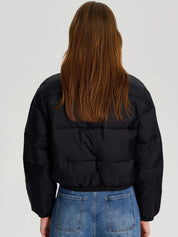 Kotty Women winters Striped Crop Puffer Jacket