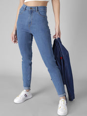 KOTTY Basics Women Slim Fit High-Rise Slash Knee Stretchable Jeans