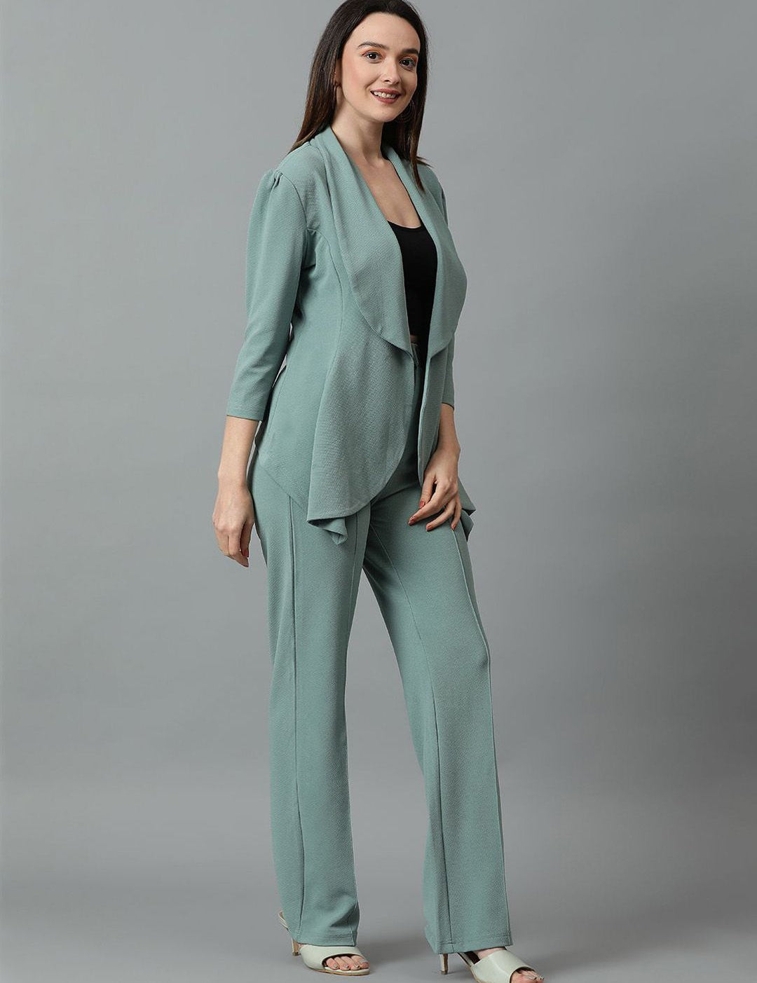 Kotty Green Shawl Neck Blazer & Trousers