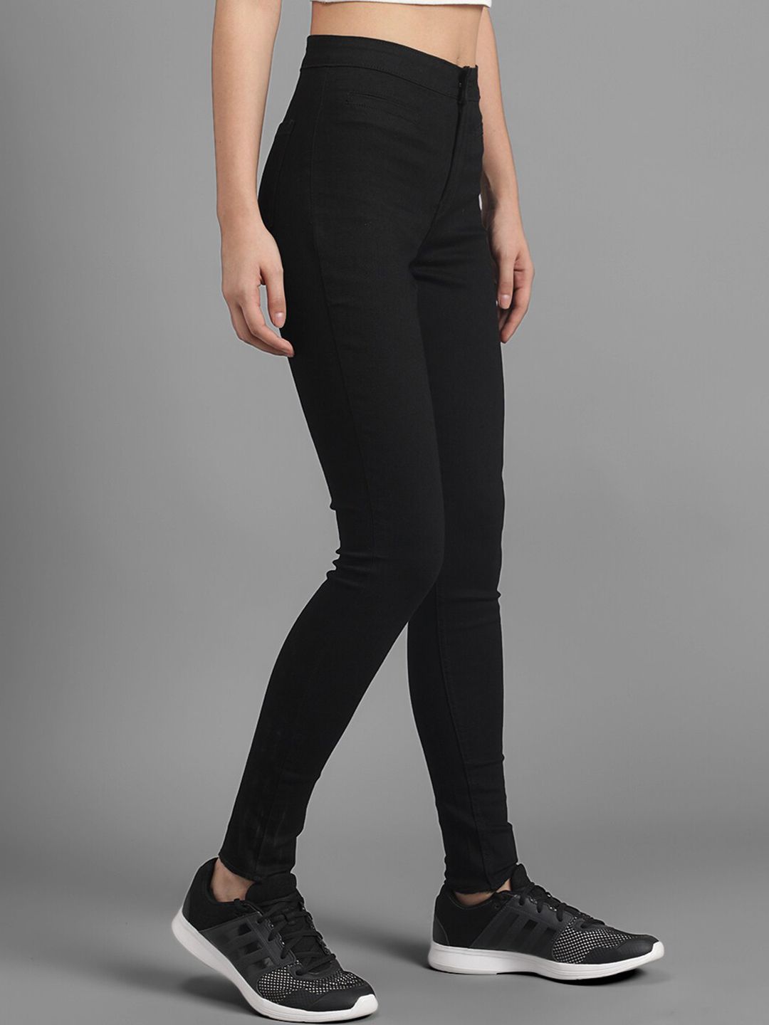 Kotty Women Black Slim Fit High-Rise Clean Look Jeans