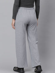 Kotty Women Grey Solid Straight-Fit Track Pants