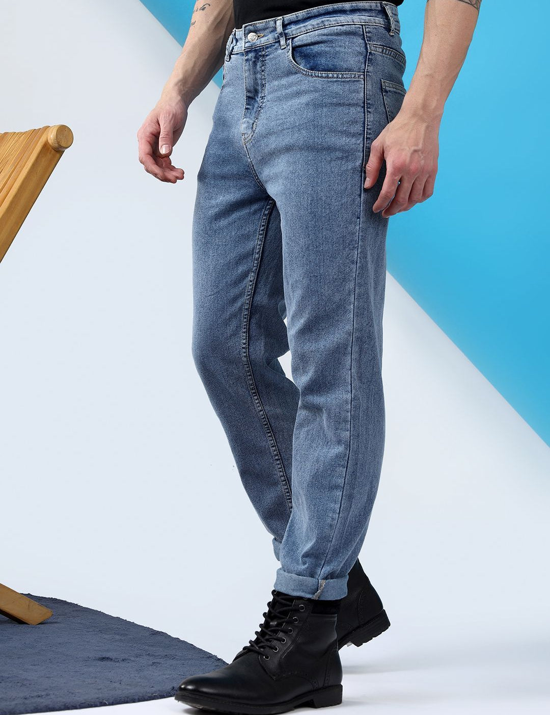 Kotty Men Blue Slim Fit Low-Rise Stretchable Jeans