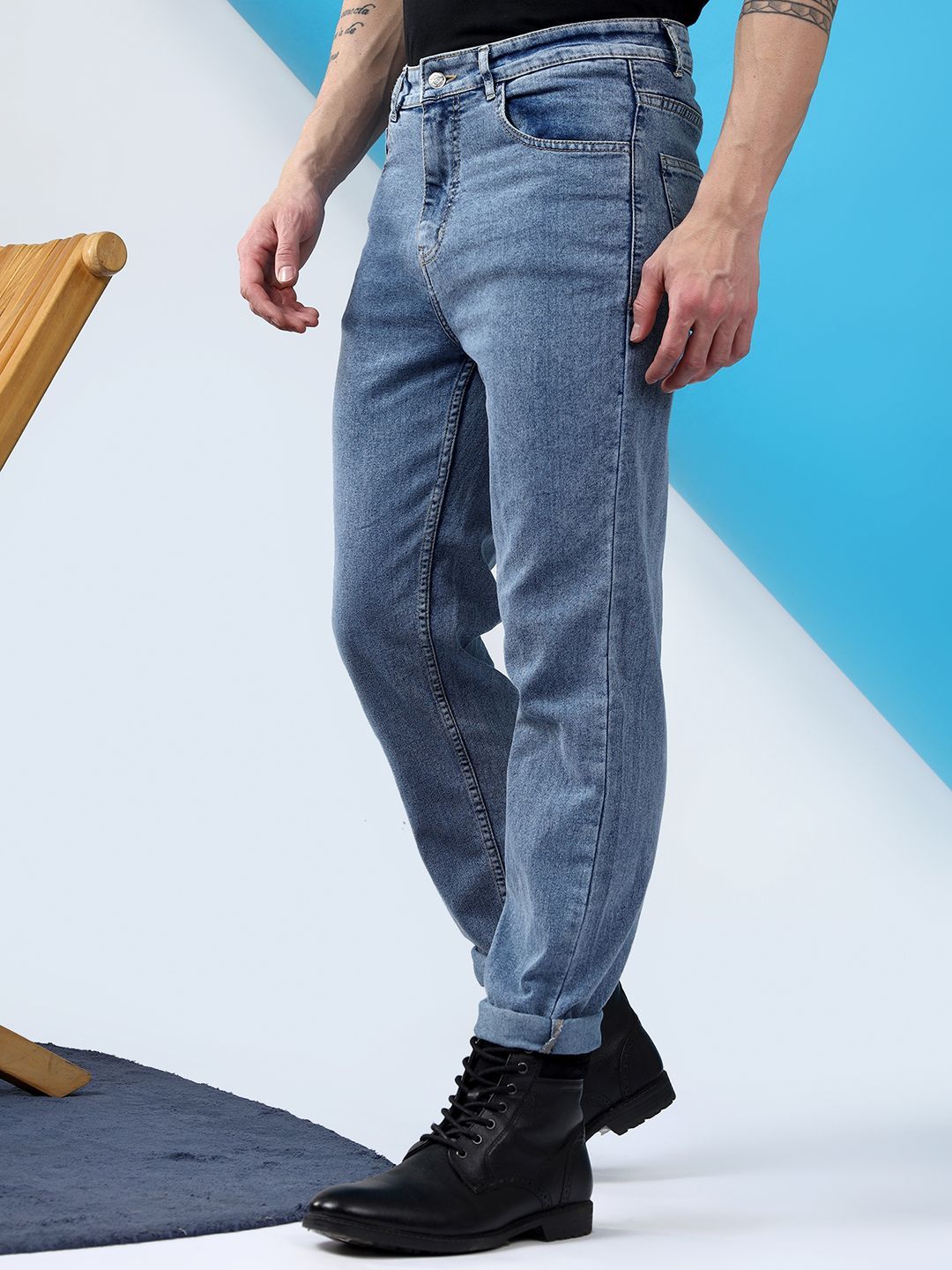 Kotty Men Blue Slim Fit Low-Rise Stretchable Jeans