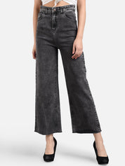 Kotty Women Mid-Rise Flared High-Rise Stretchable Cotton Lycra Blend Jeans