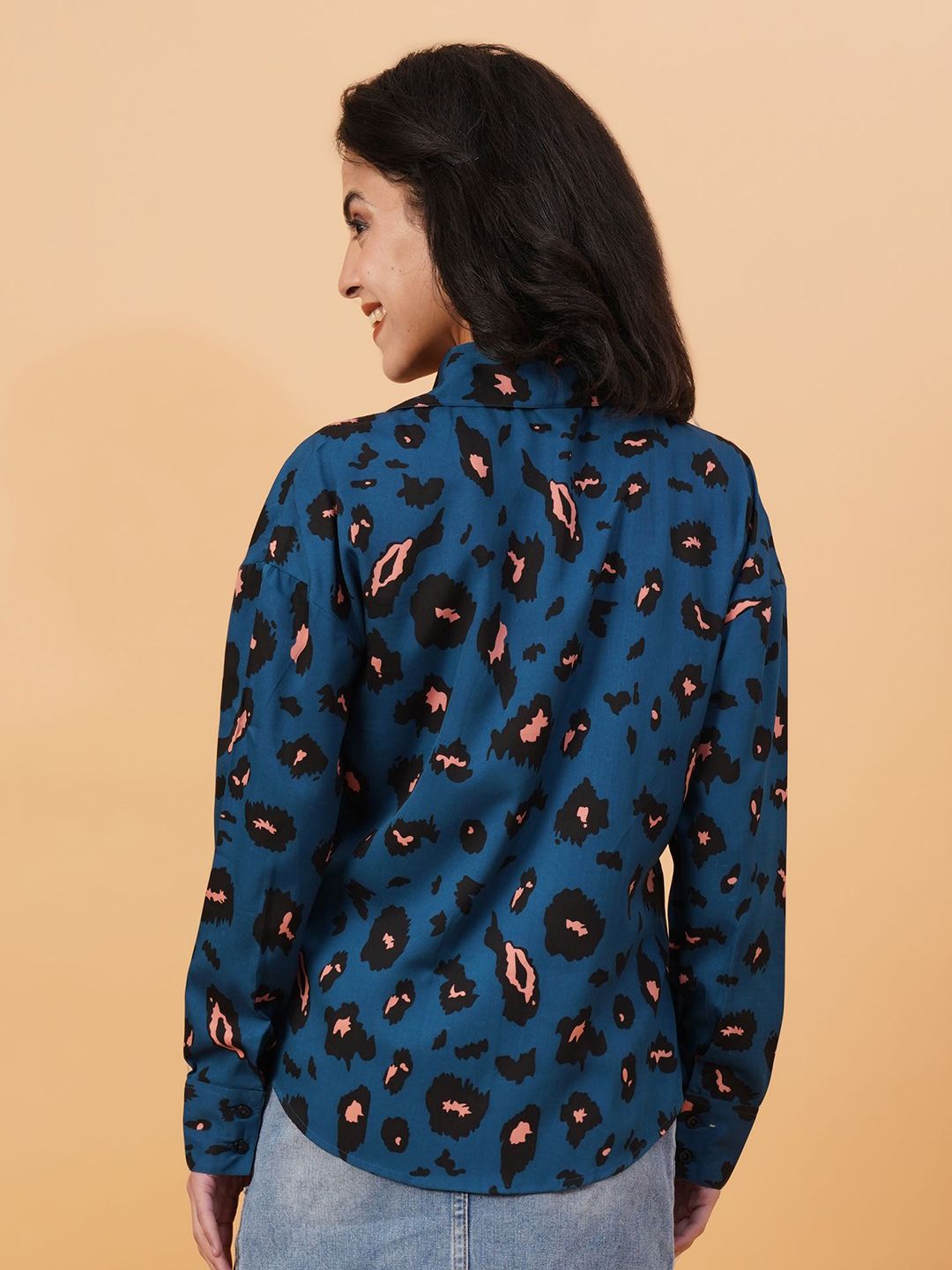 Kotty Blue Abstract Printed Casual Shirt