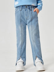 Kotty Girls Jean Straight Fit Heavy Fade Stretchable Jeans