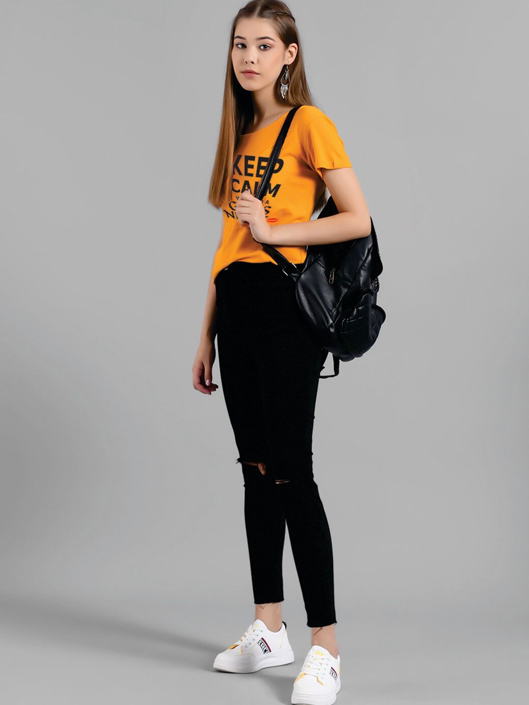 Kotty Typography Printed Round Neck T-shirt