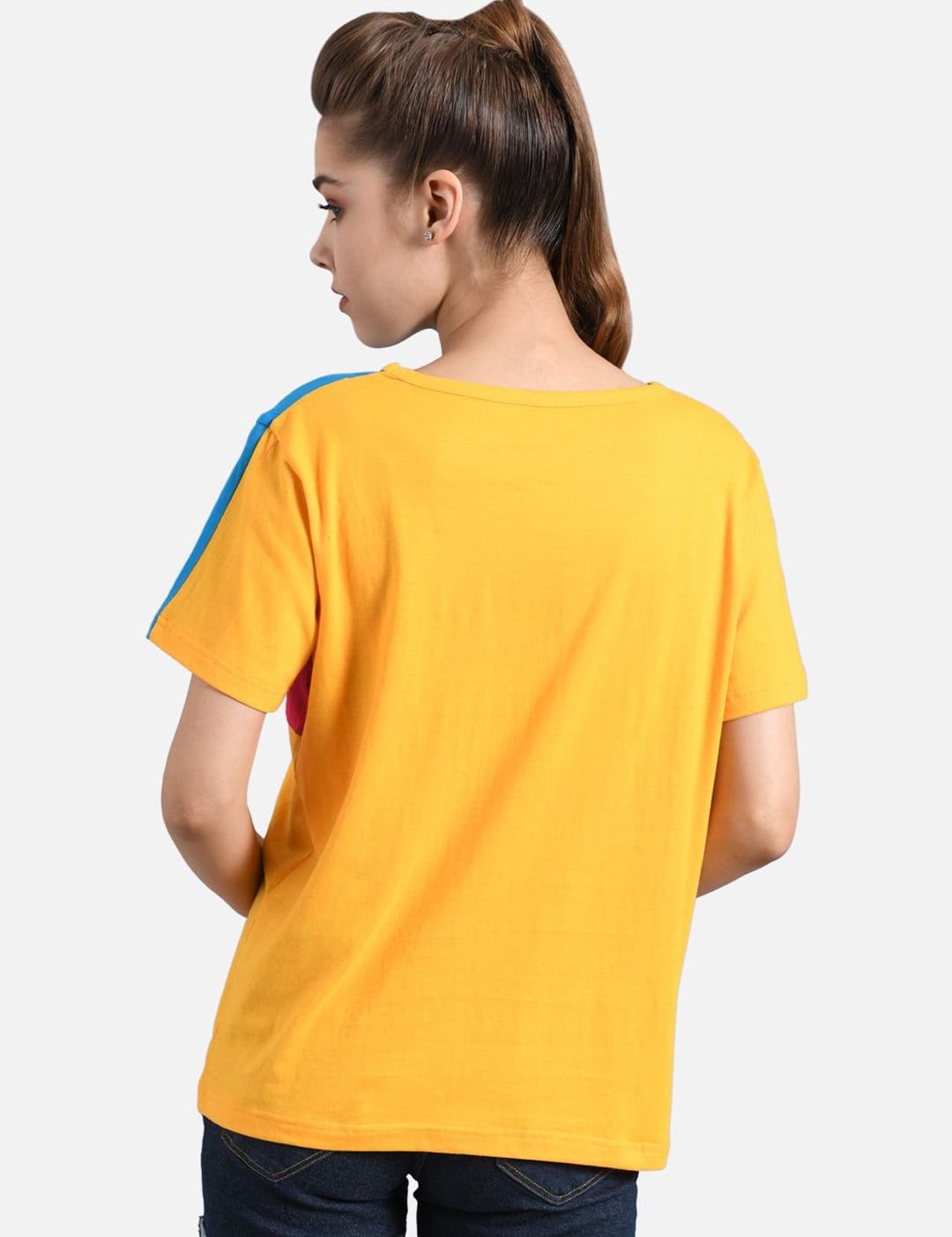 Kotty Women Pack of 2 Colourblocked Round Neck T-shirt