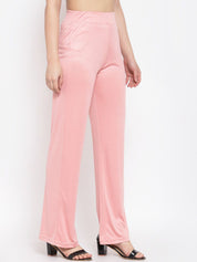 Kotty Women Pink High-Rise Parallel Trousers