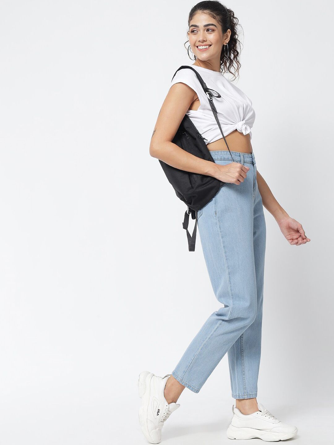 Kotty Women Blue Jean Straight Fit High-Rise Stretchable Jeans