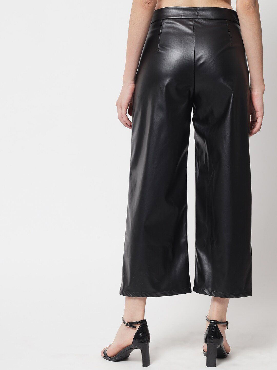 Kotty Women Black Relaxed Straight Fit Low-Rise Trousers