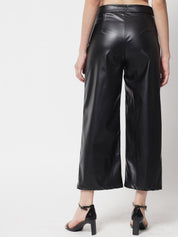 Kotty Women Black Relaxed Straight Fit Low-Rise Trousers