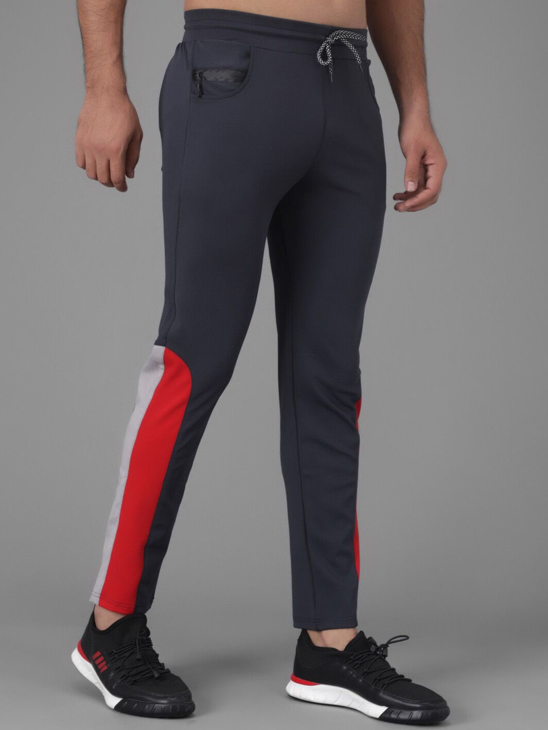 Kitty Men Navy Blue & Solid Straight-Fit Track Pants