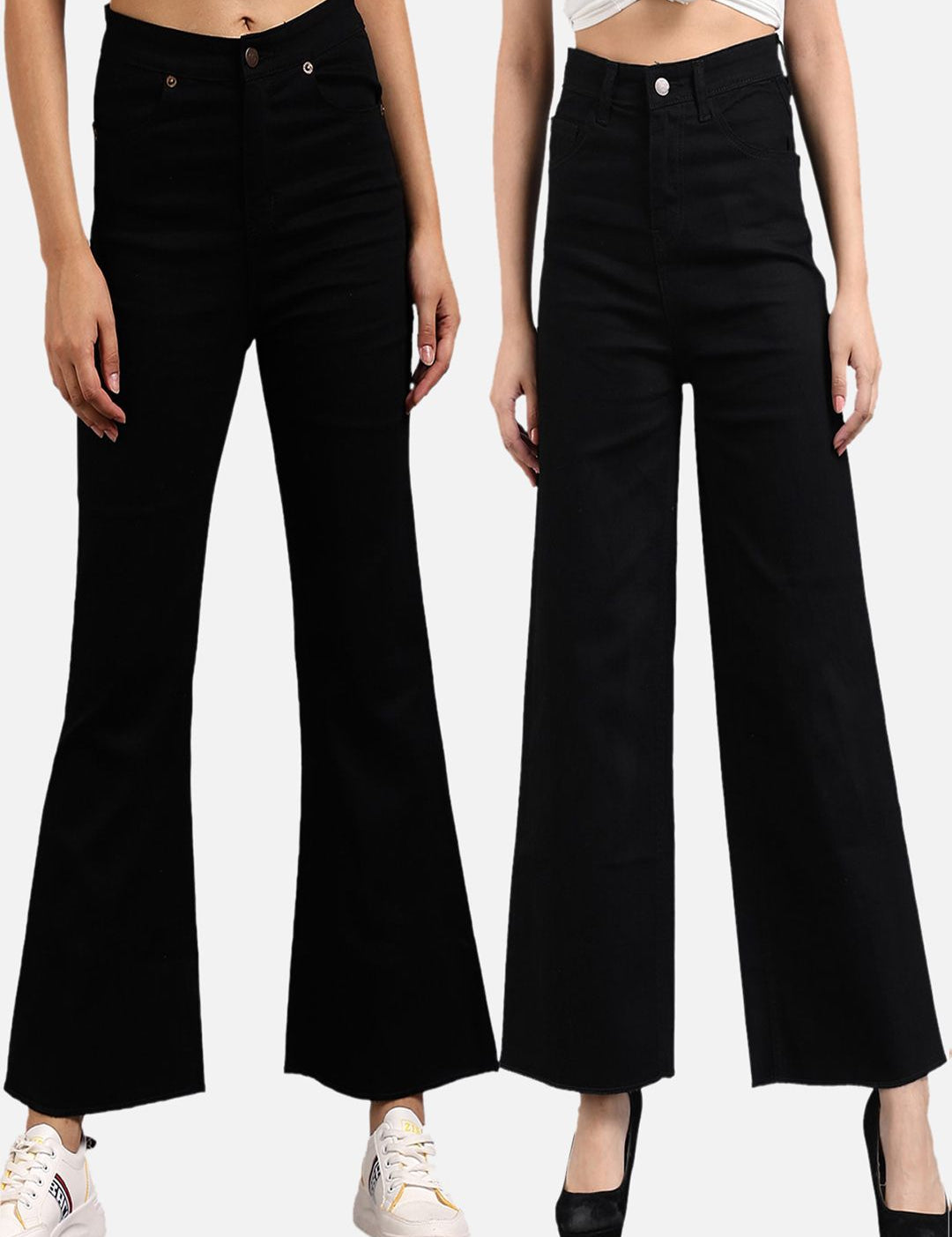 Kotty Women Flared High-Rise Cotton Lycra Stretchable Jeans