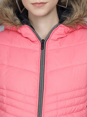 Kotty Women Pink Hooded Puffer Jacket