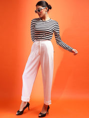 Kotty Women Relaxed High-Rise Easy Wash Pleated Trousers