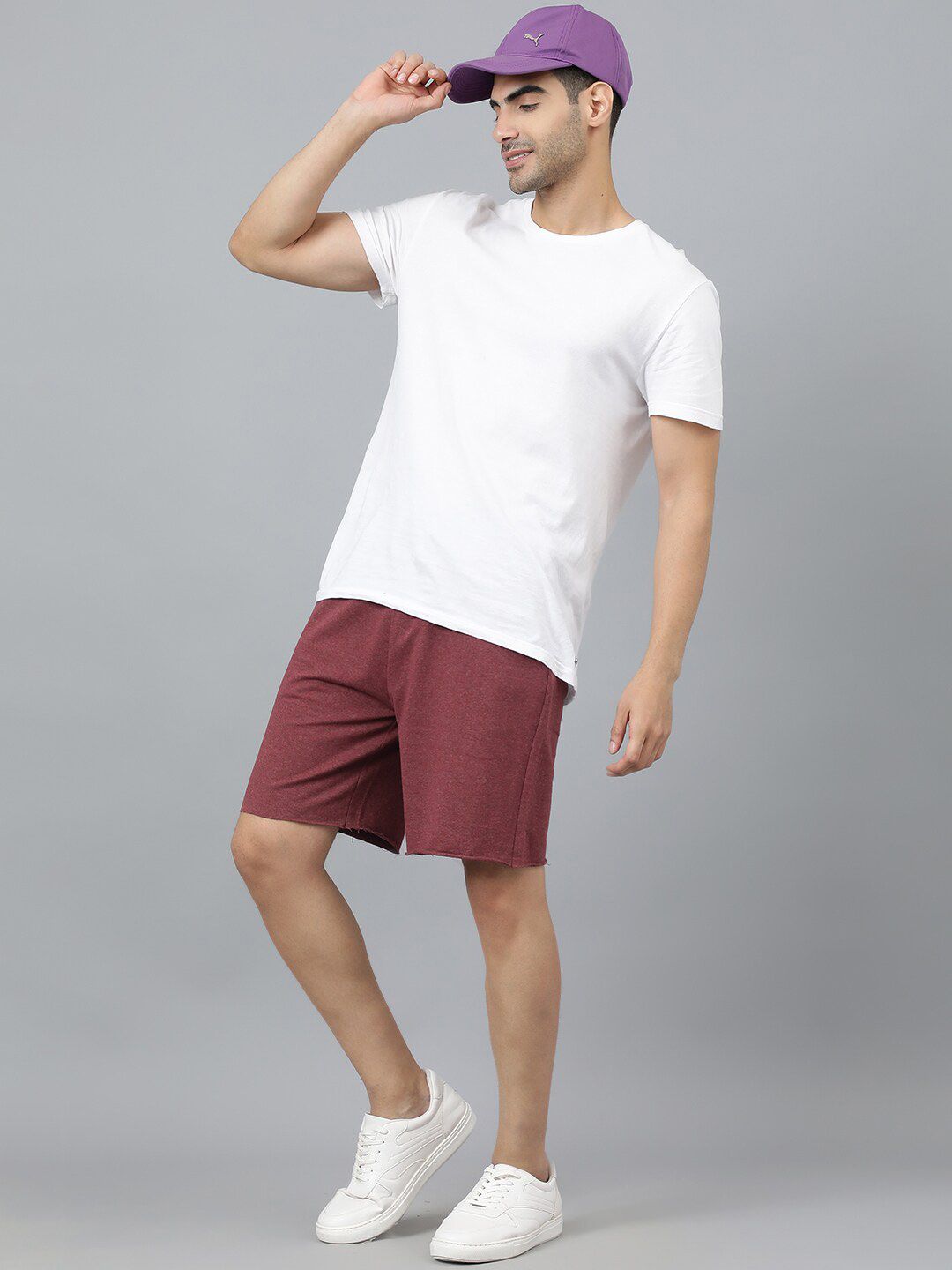 Kotty Men Maroon Mid-Rise Regular Shorts