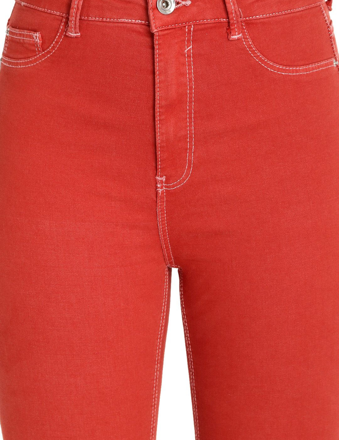 Kotty Women Red Skinny Fit High-Rise Clean Look Jeans