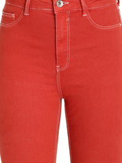 Kotty Women Red Skinny Fit High-Rise Clean Look Jeans