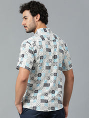 Kotty Men Cuban Collar Ethnic Motifs Printed Casual Shirt