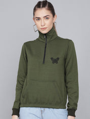 Kotty Women Olive Green Sweatshirt